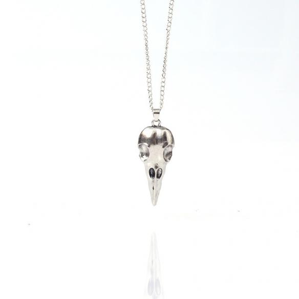 PUNK CROW HEAD NECKLACE A021