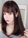 NEW BROWN SYNTHETIC WEFTED CAP WIG WITH FULL BANGS LG062