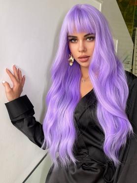 Long curly purple Synthetic Wigs LG915