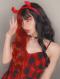 New Lolita Half Black Half Red Synthetic Wefted Cap Wig LG028