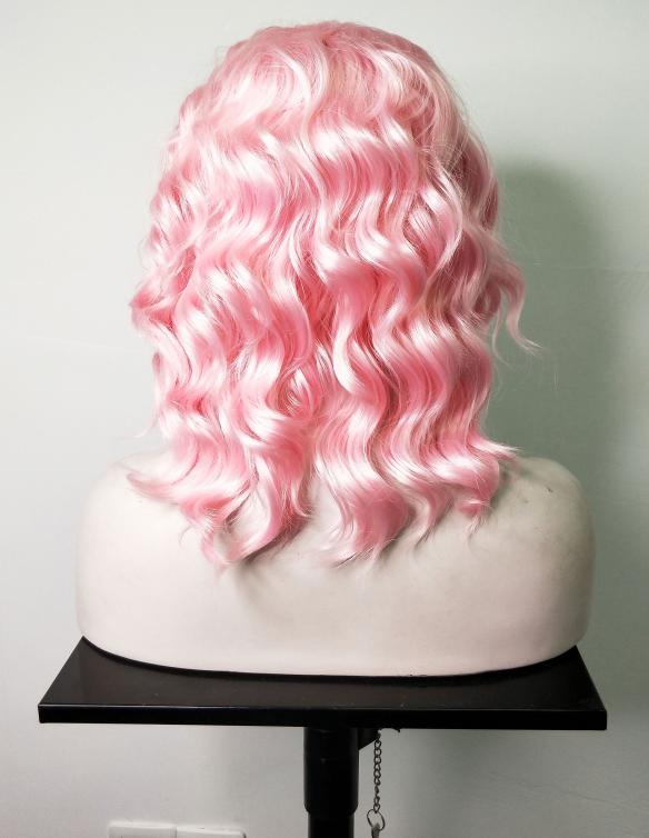 Pink Shoulder Length Wavy Bob Lace Front Synthetic Wig SNY128