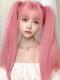 Pink Blossom Long Straight Synthetic Wefted Cap Wig LG597