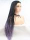 Black ombre Purple Twist Braided lace front synthetic Wig SNY379
