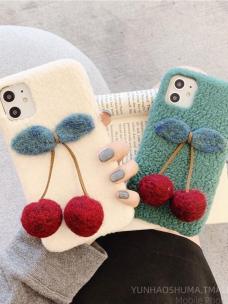 FURRY CHERRY SHOCKPROOF PROTECTIVE DESIGNER IPHONE CASE PC019
