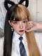 HALF BLACK AND HALF GOLD LONG STRAIGHT SYNTHETIC WEFTED CAP WIG LG295