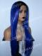BLACK TO BLUE LONG SYNTHETIC LACE FRONT WIG SNY144