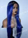 BLACK TO BLUE LONG SYNTHETIC LACE FRONT WIG SNY144