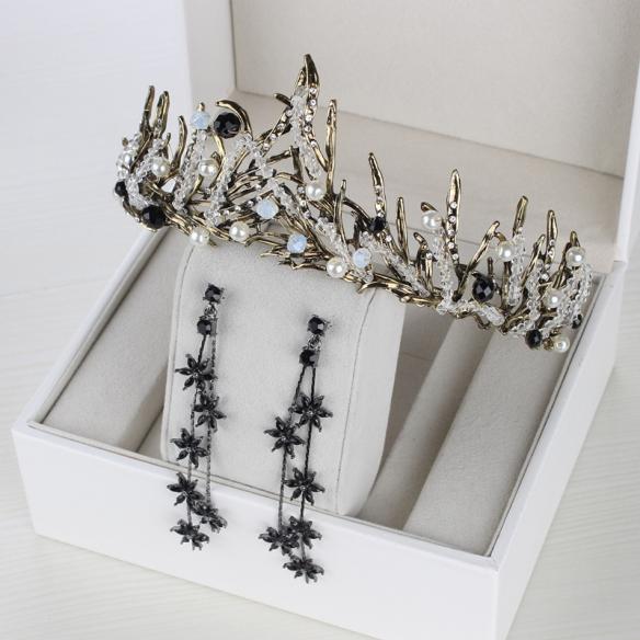 BLACK BRIDAL CROWN AC018