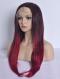RED OMBRE WAIST-LENGTH STRAIGHT SYNTHETIC LACE WIG