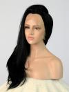 Jet Black Straight Waist-length Lace Front Synthetic Wig-DQ004