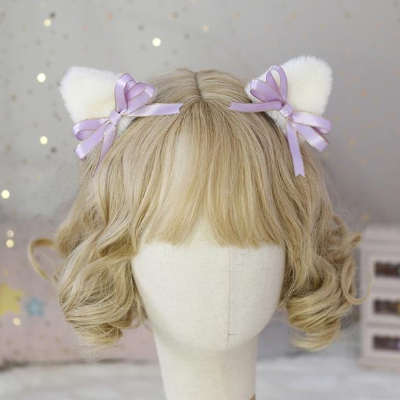 ONE PAIR OF FLUFFY CAT EAR LOLITA HAIR CLIPS LH051