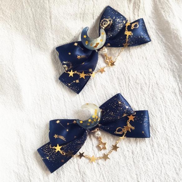 ONE PAIR OF LACE MOON LOLITA HAIR CLIPS LH088