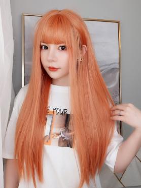 NEW ORANGE STRAIGHT SYNTHETIC WEFTED CAP WIG LG068