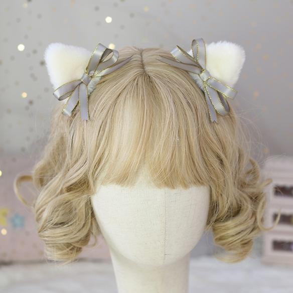 ONE PAIR OF FLUFFY CAT EAR LOLITA HAIR CLIPS LH051