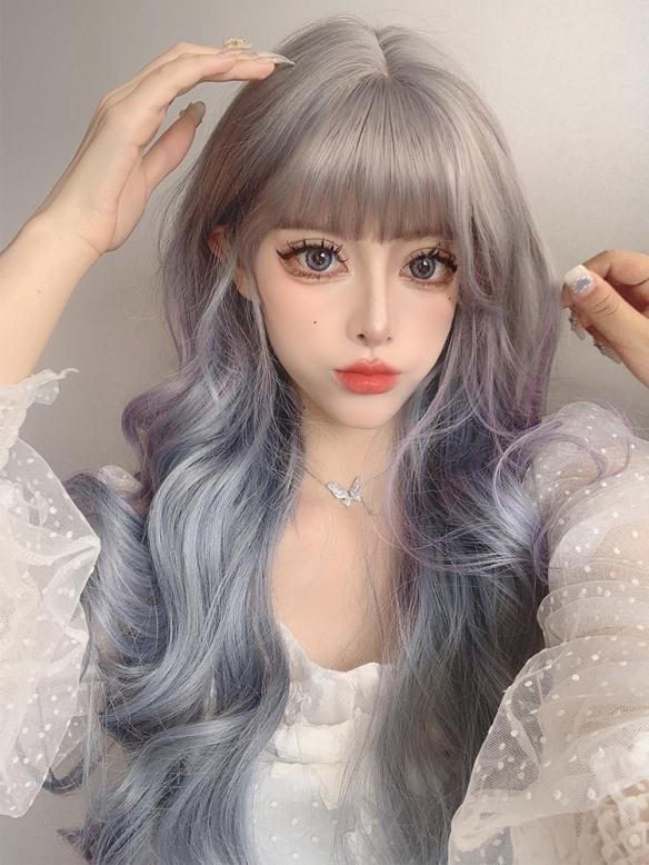 Fairy Gradient Long Wavy Synthetic Lace Front Lolita Wig LG494