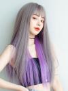 Mixed Color Long Straight Synthetic Lace Front Wig LG549