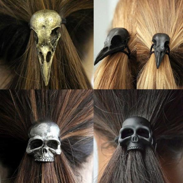 4 PCS PUNK CROW HEAD OR SKULL HAIR BAND HB222