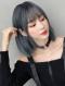 GRAY BLUE SHORT BOB SYNTHETIC WEFTED CAP WIG LG769