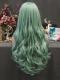 LIGHT GREEN LONG WAVY SYNTHETIC LACE FRONT WIG SNY331