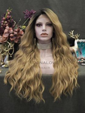 BLONDE OMBRE LONG WAVY SYNTHETIC LACE FRONT WIG SNY332