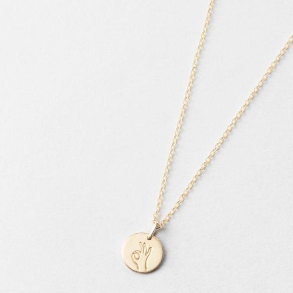 Gold Hand Gestures Necklace A026