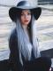 Black to Gray Straight Synthetic Lace Front Wig-SNY079