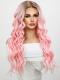 Black to Pink Long Wavy Lace Front Synthetic Wig SNY391