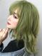 2019 New Matcha Green Straight Synthetic Wefted Cap Wig with Bangs LG042