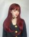Berry red medium length straight SYNTHETIC WEFTED CAP WIG LG906