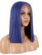 Dark Blue Shoulder Length Bob Synthetic Lace Front Wig SNY168