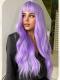 Long curly purple Synthetic Wigs LG915