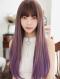 NEW BROWN TO PURPLE STRAIGHT SYNTHETIC WEFTED CAP WIG LG052