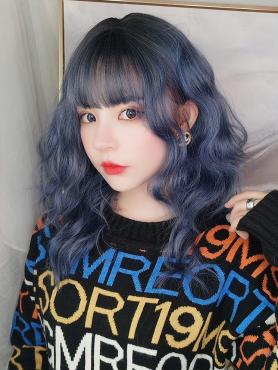 NEW HAZE BLUE WAVY SYNTHETIC WEFTED CAP WIG LG071