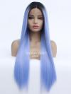 BLUE OMBRE LONG STRAIGHT SYNTHETIC LACE FRONT WIG SNY214