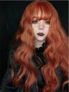 ORANGE LONG WAVY SYNTHETIC WEFTED CAP WIG LG147