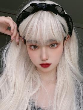 White Long Shaggy Synthetic Wefted Cap Wig LG708