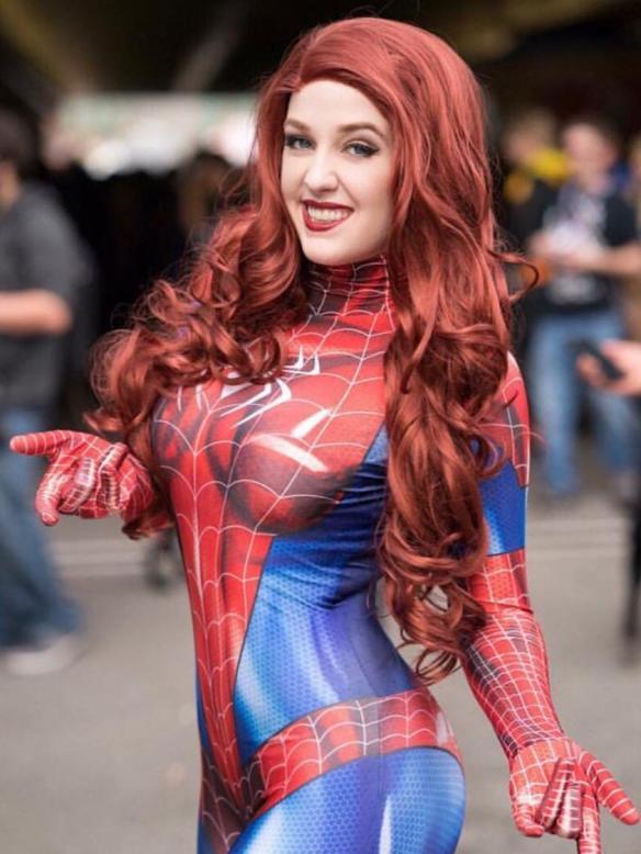 Orange Red Waist-length Wavy Synthetic Lace Wig-SNY049