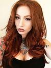 Medium Orange Red indian remy clip in hair extensions SD020