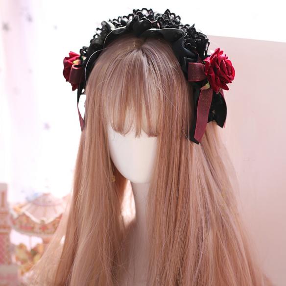 1PC ROSE GOTHIC LOLITA HAIR BAND LH020
