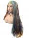 Rainbow Color Twist Braided lace front synthetic Wig SNY371