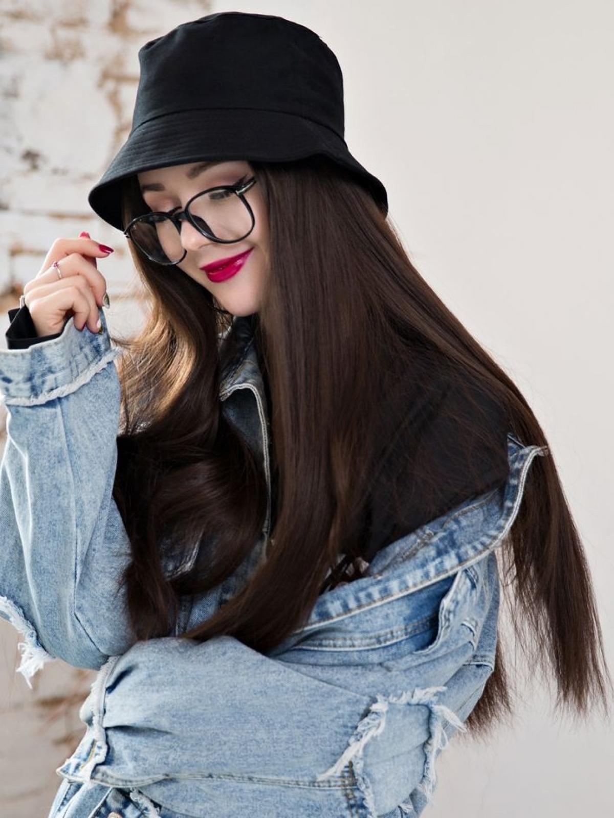 bucket hat with long hair