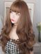 NEW BROWN LONG WAVY SYNTHETIC WEFTED CAP WIG LG045
