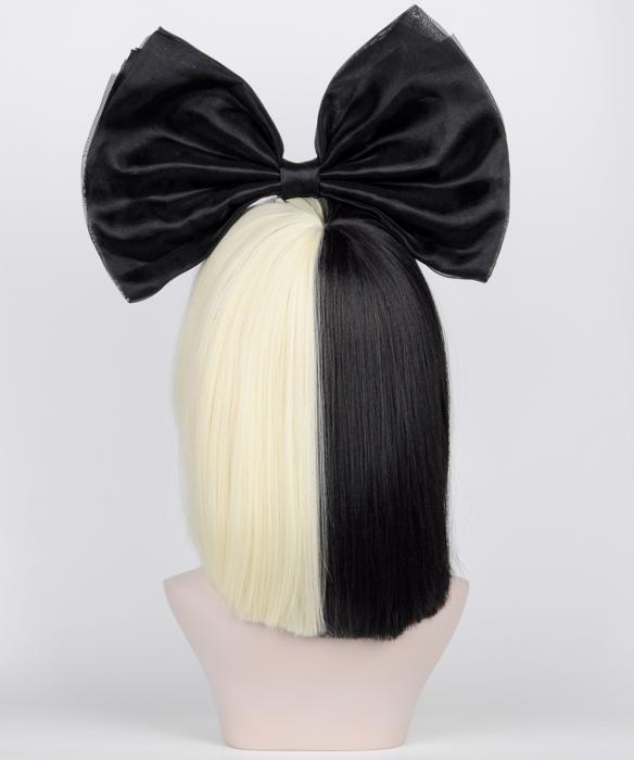 2019 New Split Black/Blonde Wig with a Detachable Bow LG044