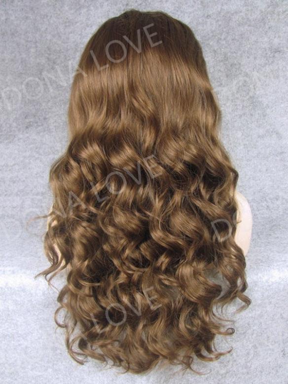 Human Hair Full Lace Wig Curly Ash Brown