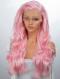 Pink Wavy Long Lace Front Synthetic Wig-DQ033