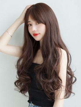 GORGEOUS BROWN LONG WAVY SYNTHETIC WEFTED CAP WIG LG776