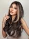 AUBURN BROWN WITH HIGHLIGHT WEFTED LONG SYNTHETIC WIG LG920