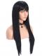 BLACK STRAIGHT WAIST LENGTH SYNTHETIC WEFTED CAP WIG WW024