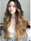 NEW GOLDEN BROWN LONG WAVY SYNTHETIC WEFTED CAP WIG LG055