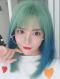 2019 New Teal Blue Synthetic Wefted Cap Wig LG011